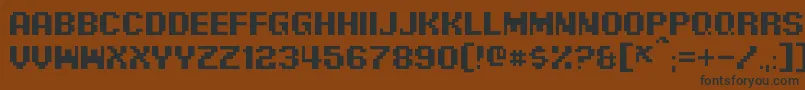 フォントPixelDigivolve – 黒い文字が茶色の背景にあります