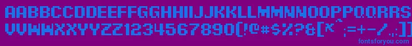 PixelDigivolve-Schriftart – Blaue Schriften auf violettem Hintergrund