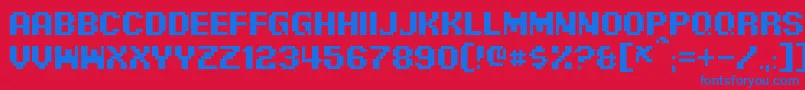 PixelDigivolve Font – Blue Fonts on Red Background