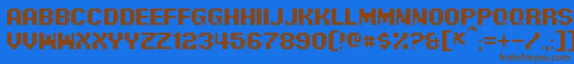 PixelDigivolve Font – Brown Fonts on Blue Background