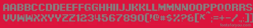 Fonte PixelDigivolve – fontes cinzas em um fundo vermelho