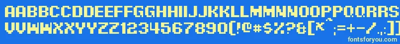 PixelDigivolve Font – Yellow Fonts on Blue Background