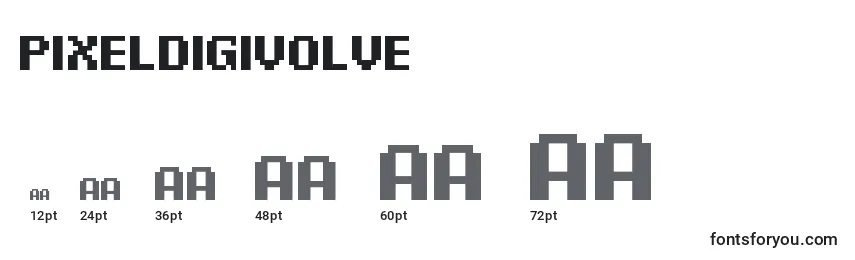 Größen der Schriftart PixelDigivolve
