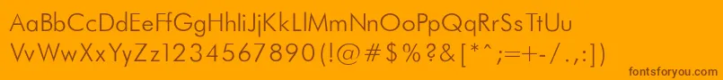 Fonte FuturaLightNormal – fontes marrons em um fundo laranja