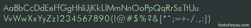 フォントFuturaLightNormal – 黒い背景に緑の文字