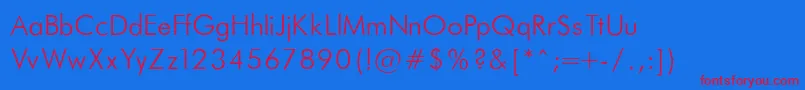 FuturaLightNormal Font – Red Fonts on Blue Background