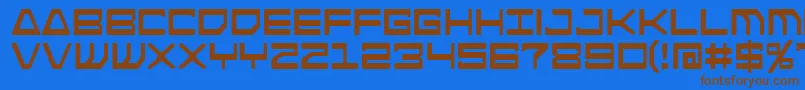 フォントAndroidnation – 茶色の文字が青い背景にあります。