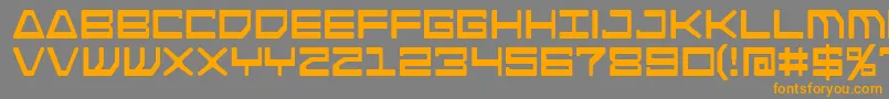 Androidnationフォントについての詳細 フォントAndroidnation – オレンジの文字は灰色の背景にあります。