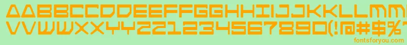 Czcionka Androidnation – pomarańczowe czcionki na zielonym tle