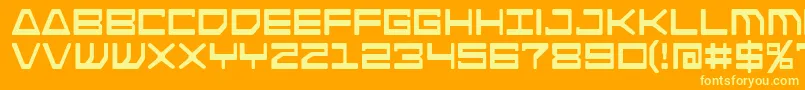 Fonte Androidnation – fontes amarelas em um fundo laranja