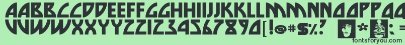 フォントDie – 緑の背景に黒い文字