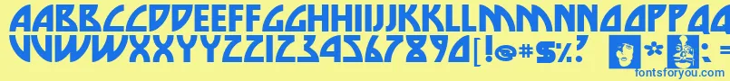 Die Font – Blue Fonts on Yellow Background