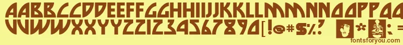 Шрифт Die – коричневые шрифты на жёлтом фоне