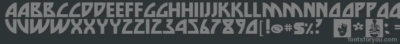 フォントDie – 黒い背景に灰色の文字