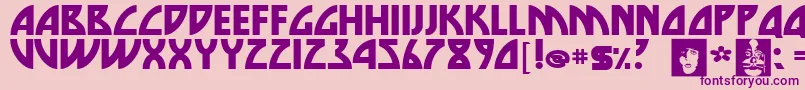 Die Font – Purple Fonts on Pink Background