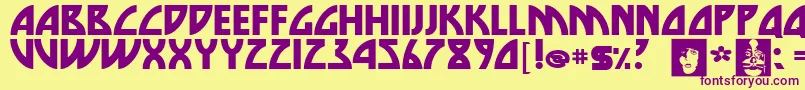 Die Font – Purple Fonts on Yellow Background