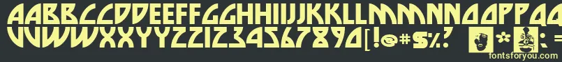 フォントDie – 黒い背景に黄色の文字