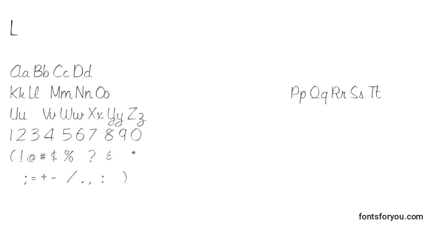 Libbysr-fontti – aakkoset, numerot, erikoismerkit