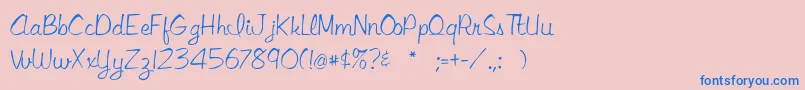 Libbysr Font – Blue Fonts on Pink Background
