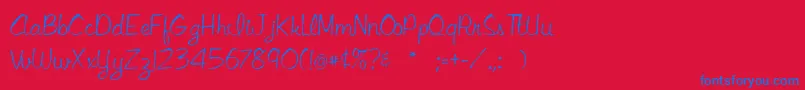 Libbysr Font – Blue Fonts on Red Background