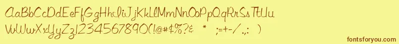 Libbysr Font – Brown Fonts on Yellow Background
