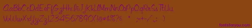 Libbysr Font – Purple Fonts on Brown Background