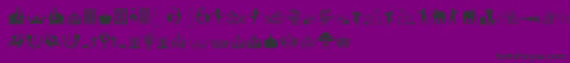 CornucopiaOfDingbatsFive Font – Black Fonts on Purple Background