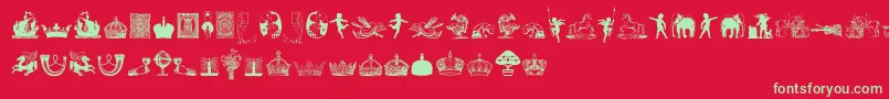 CornucopiaOfDingbatsFive Font – Green Fonts on Red Background
