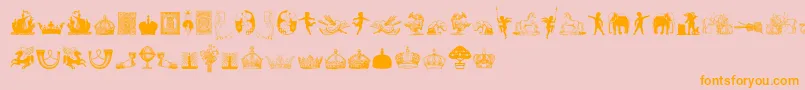 Czcionka CornucopiaOfDingbatsFive – pomarańczowe czcionki na różowym tle
