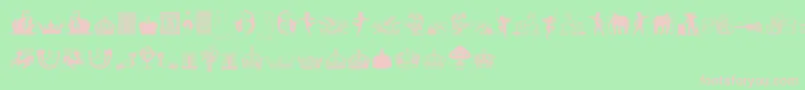 CornucopiaOfDingbatsFive Font – Pink Fonts on Green Background