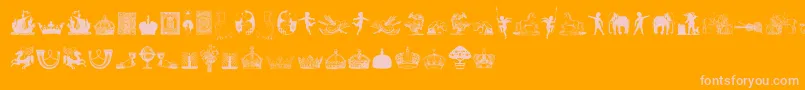 Czcionka CornucopiaOfDingbatsFive – różowe czcionki na pomarańczowym tle