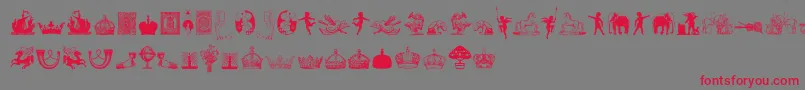 CornucopiaOfDingbatsFive Font – Red Fonts on Gray Background