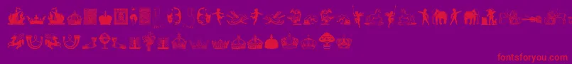 CornucopiaOfDingbatsFive-Schriftart – Rote Schriften auf violettem Hintergrund