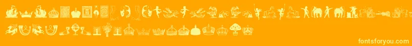 CornucopiaOfDingbatsFive Font – Yellow Fonts on Orange Background