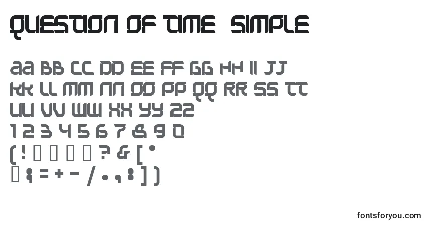 Schriftart Question Of Time  Simple  – Alphabet, Zahlen, spezielle Symbole