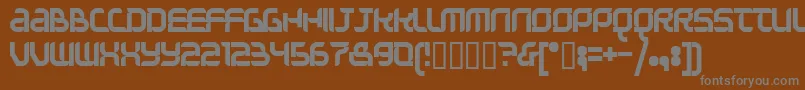 フォントQuestion Of Time  Simple  – 茶色の背景に灰色の文字