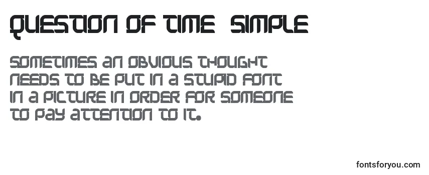Review of the Question Of Time  Simple  Font