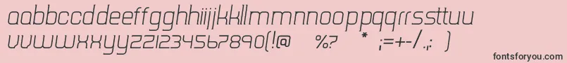 フォントTripserifceLightitalic – ピンクの背景に黒い文字
