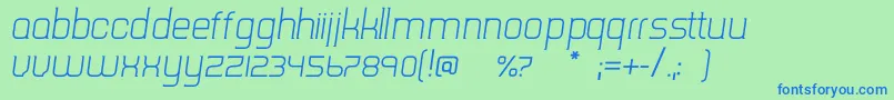 TripserifceLightitalic-fontti – siniset fontit vihreällä taustalla