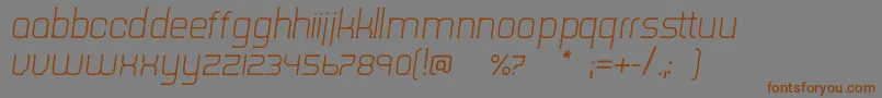 TripserifceLightitalic-fontti – ruskeat fontit harmaalla taustalla