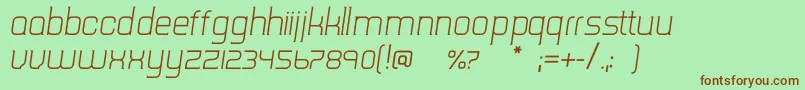 Police TripserifceLightitalic – polices brunes sur fond vert