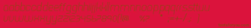 TripserifceLightitalic-Schriftart – Braune Schriften auf rotem Hintergrund