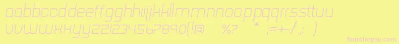 Fonte TripserifceLightitalic – fontes rosa em um fundo amarelo