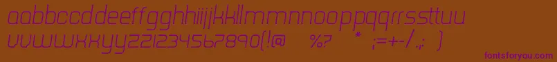 Czcionka TripserifceLightitalic – fioletowe czcionki na brązowym tle