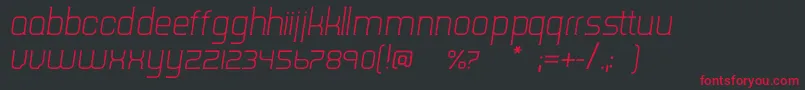 TripserifceLightitalic-fontti – punaiset fontit mustalla taustalla