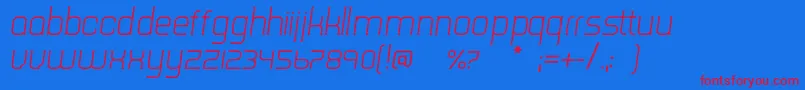 TripserifceLightitalic Font – Red Fonts on Blue Background