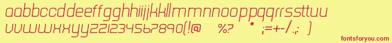 TripserifceLightitalic-fontti – punaiset fontit keltaisella taustalla