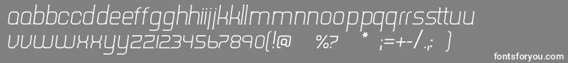 Fonte TripserifceLightitalic – fontes brancas em um fundo cinza