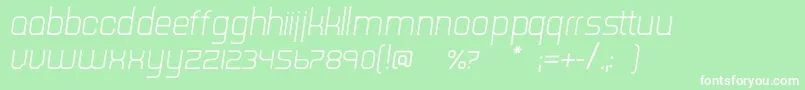 Шрифт TripserifceLightitalic – белые шрифты на зелёном фоне