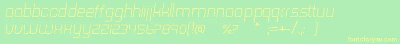 Czcionka TripserifceLightitalic – żółte czcionki na zielonym tle